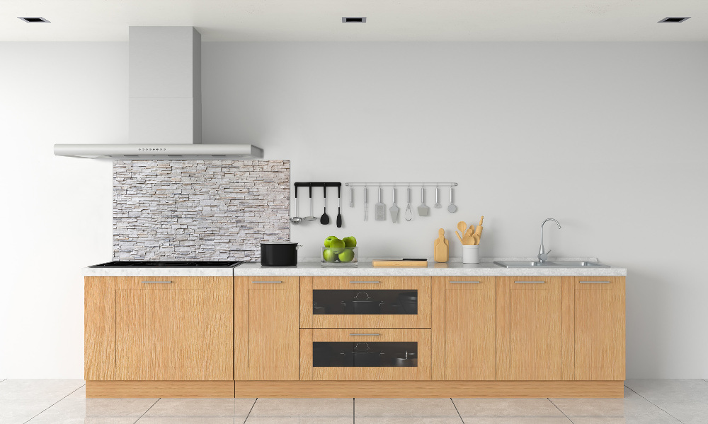 Glass splashback Stone wall