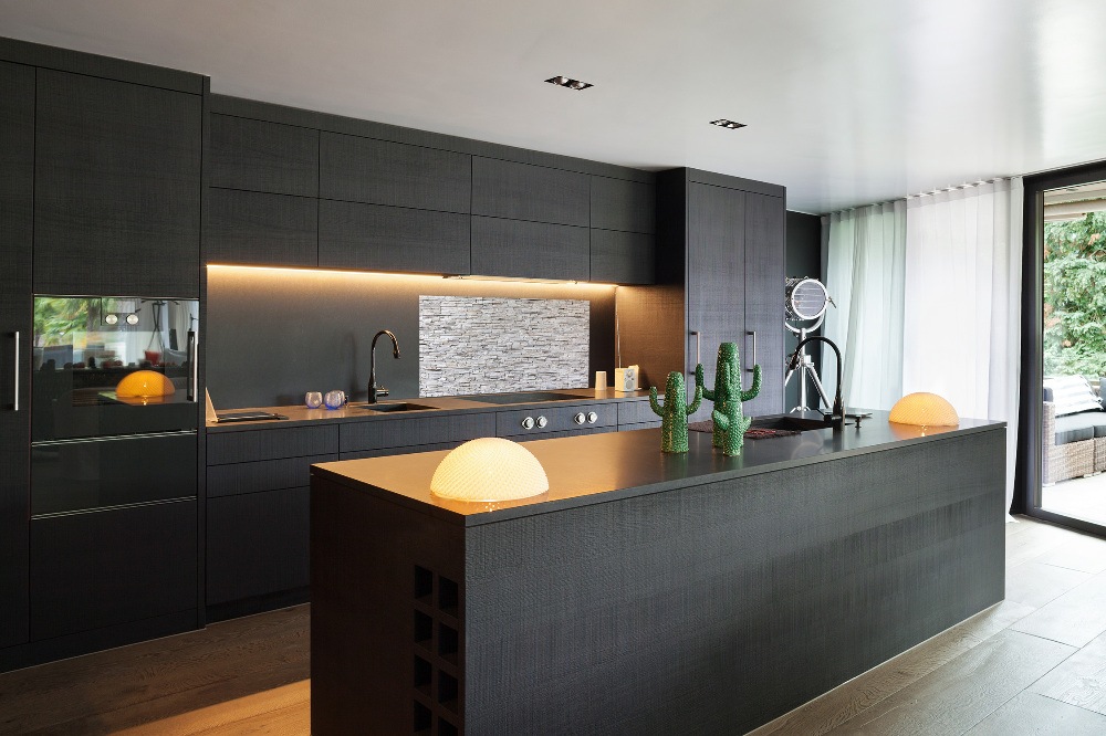 Glass splashback Stone wall