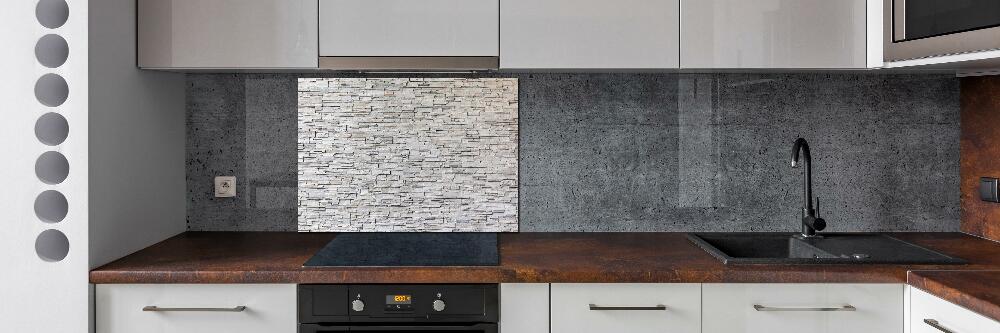 Glass splashback Stone wall