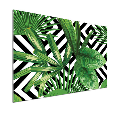 Kitchen splashback panel Tropical leaves