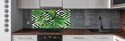 Kitchen splashback panel Tropical leaves