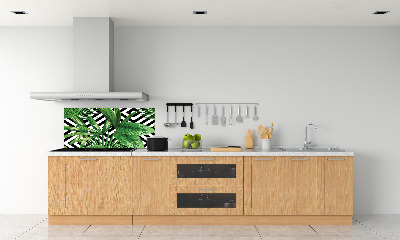 Kitchen splashback panel Tropical leaves