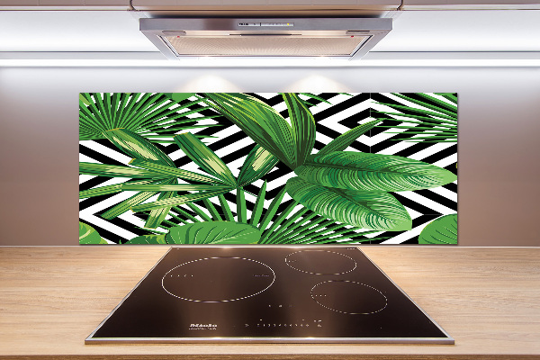 Kitchen splashback panel Tropical leaves