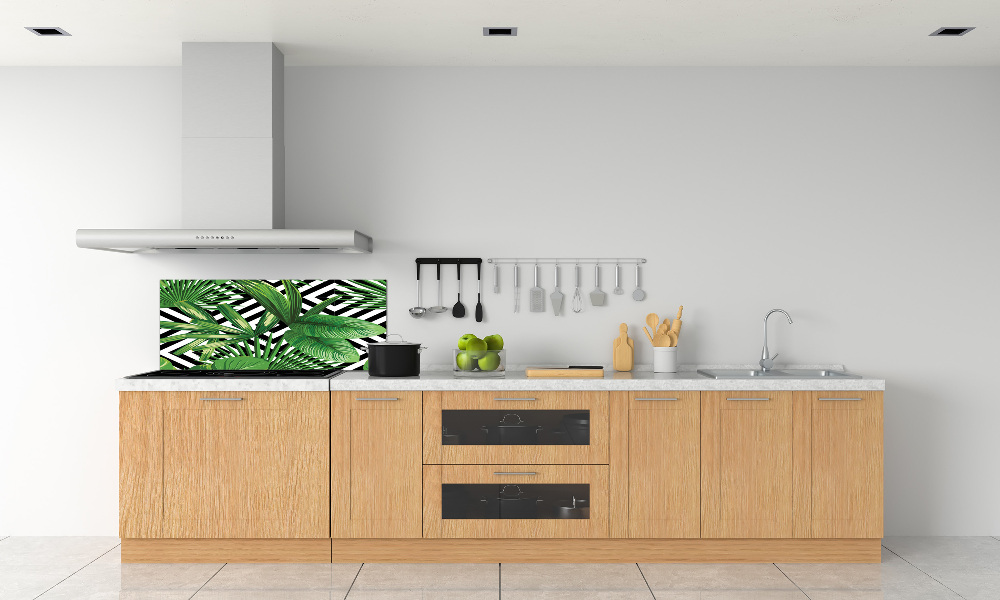 Kitchen splashback panel Tropical leaves