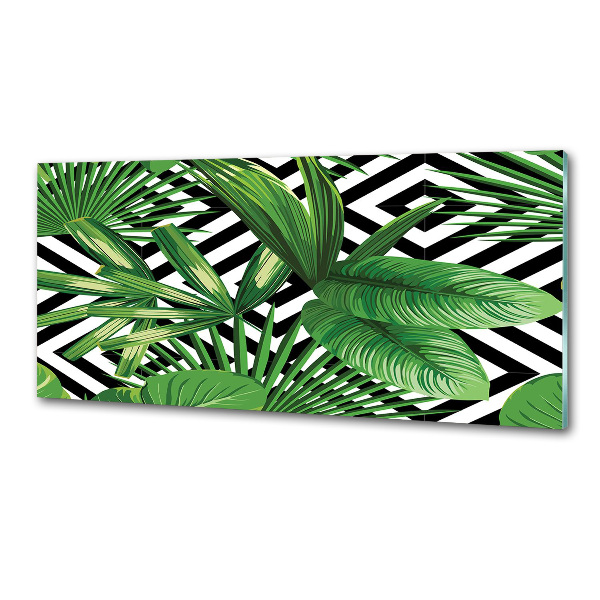 Kitchen splashback panel Tropical leaves