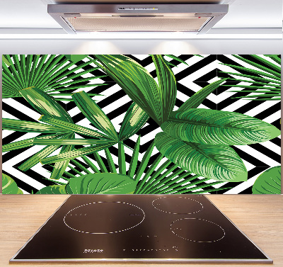 Kitchen splashback panel Tropical leaves