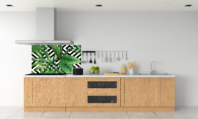 Kitchen splashback panel Tropical leaves