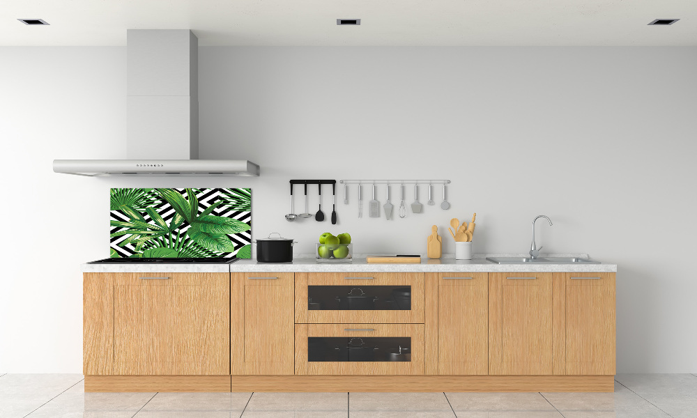 Kitchen splashback panel Tropical leaves