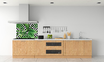 Kitchen splashback panel Tropical leaves