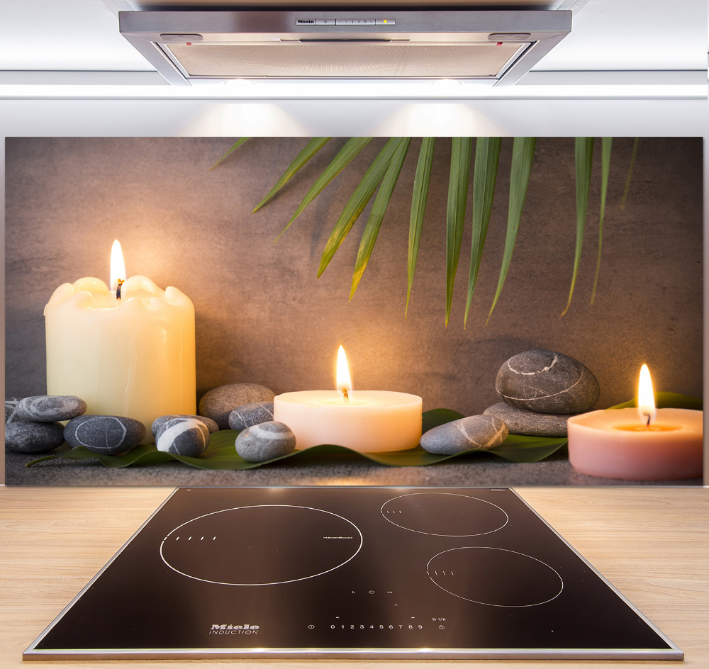 Hob splashback Burning candles