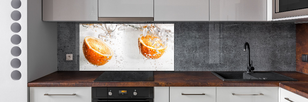 Cooker splashback Oranges under water