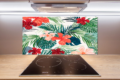 Kitchen splashback Tropical flowers