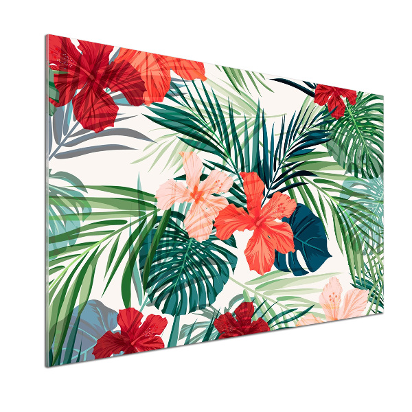 Kitchen splashback Tropical flowers