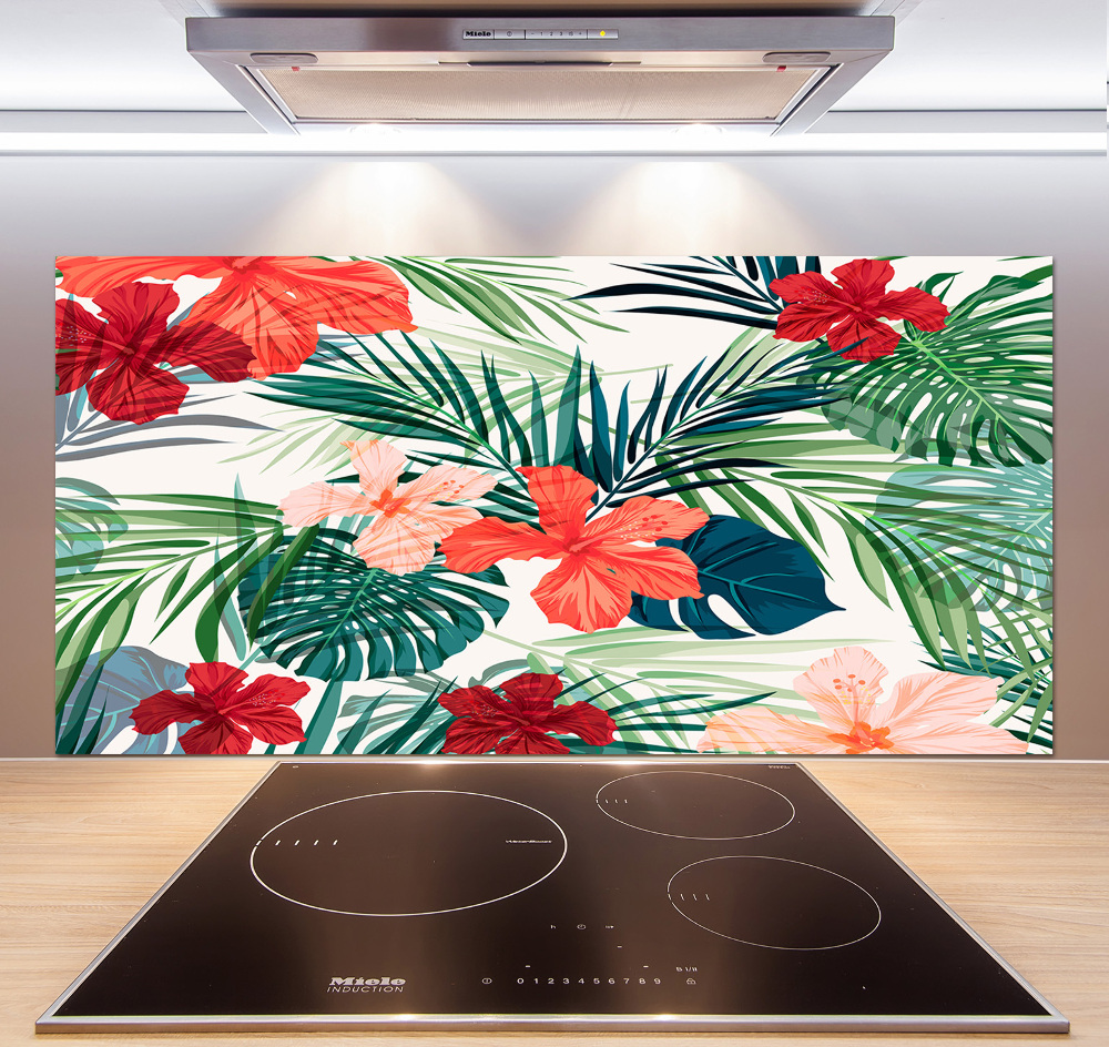 Kitchen splashback Tropical flowers