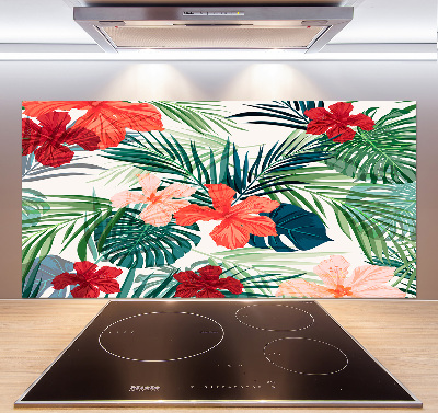 Kitchen splashback Tropical flowers