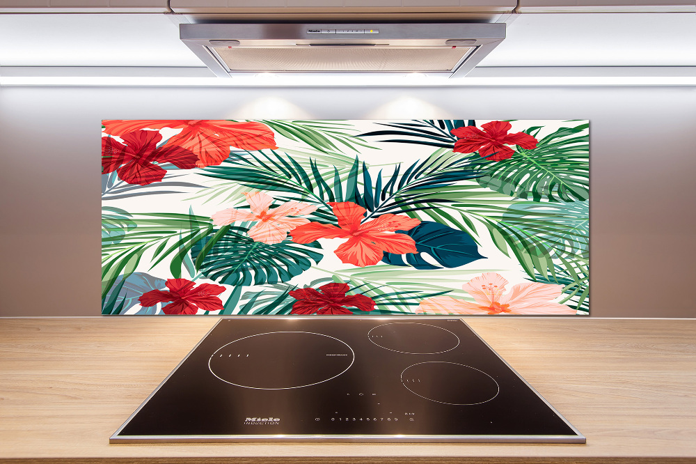 Kitchen splashback Tropical flowers