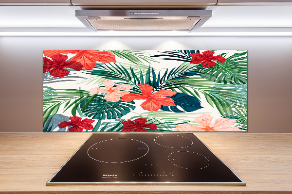 Kitchen splashback Tropical flowers