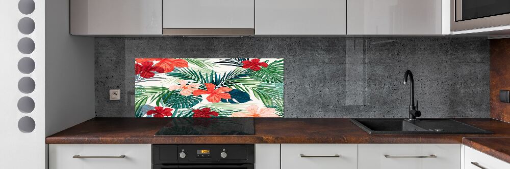 Kitchen splashback Tropical flowers