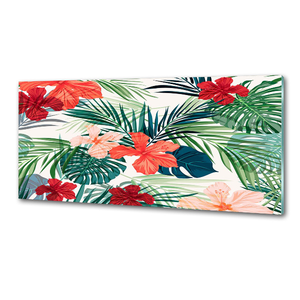 Kitchen splashback Tropical flowers