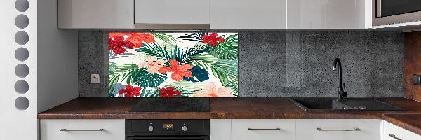 Kitchen splashback Tropical flowers