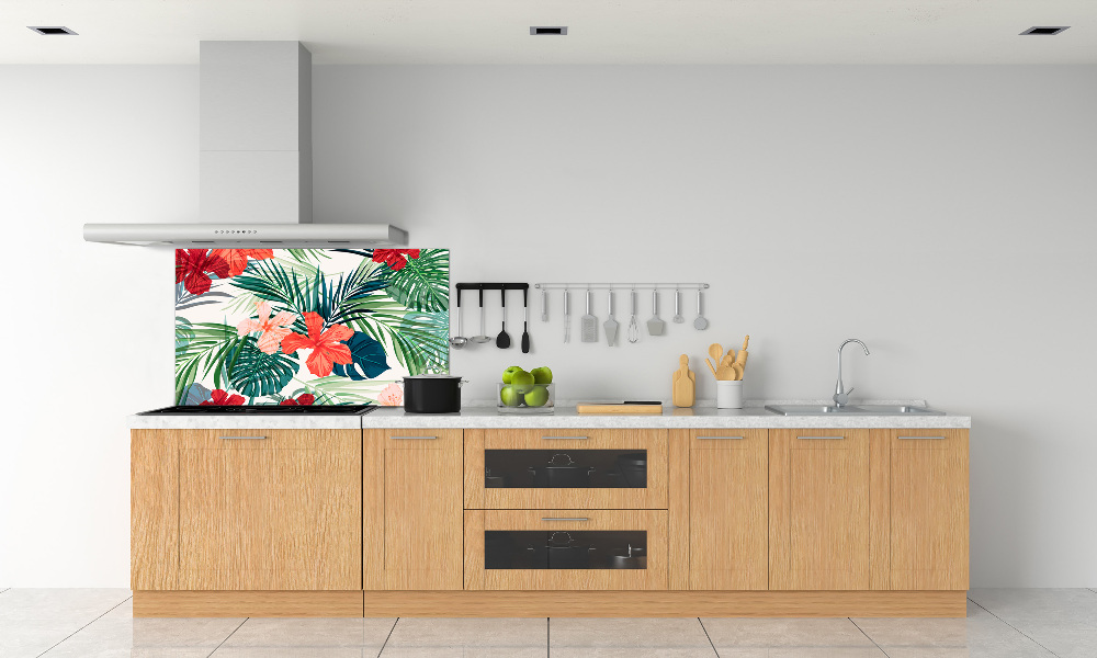 Kitchen splashback Tropical flowers