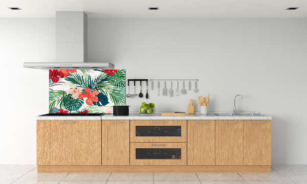 Kitchen splashback Tropical flowers