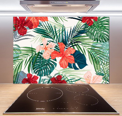 Kitchen splashback Tropical flowers