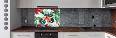 Kitchen splashback Tropical flowers