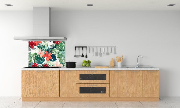 Kitchen splashback Tropical flowers