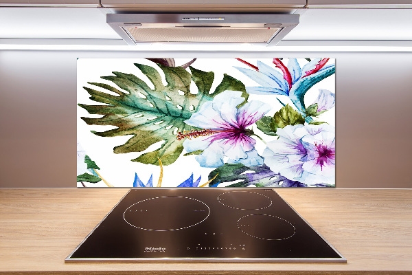 Kitchen splashback Hawaiian flowers