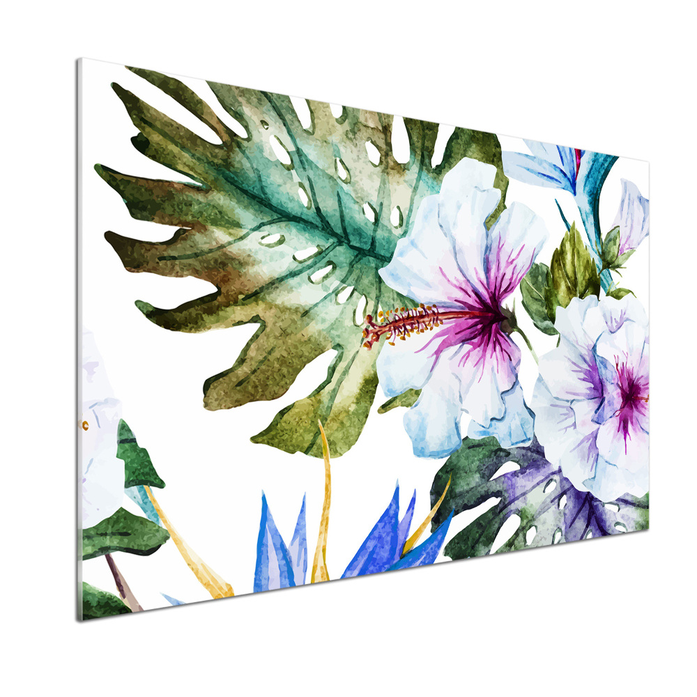 Kitchen splashback Hawaiian flowers