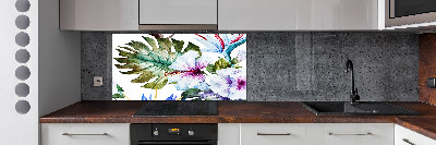 Kitchen splashback Hawaiian flowers