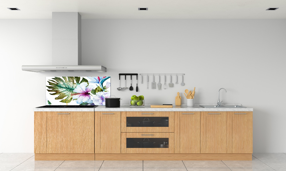 Kitchen splashback Hawaiian flowers