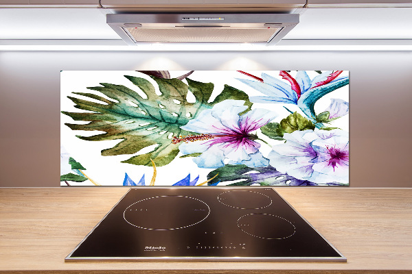 Kitchen splashback Hawaiian flowers