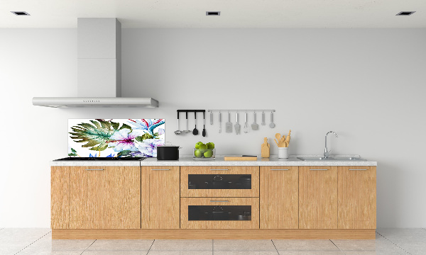 Kitchen splashback Hawaiian flowers