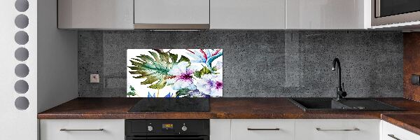 Kitchen splashback Hawaiian flowers