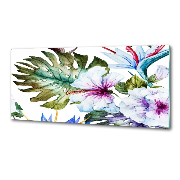 Kitchen splashback Hawaiian flowers