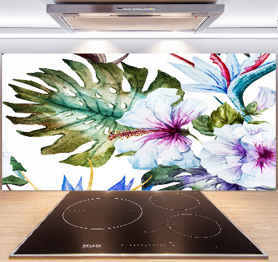 Kitchen splashback Hawaiian flowers