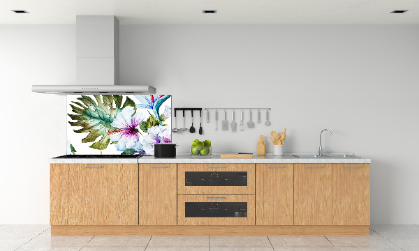 Kitchen splashback Hawaiian flowers