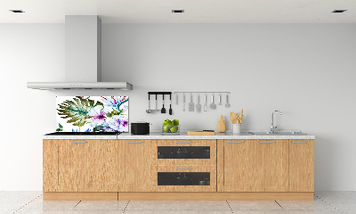 Kitchen splashback Hawaiian flowers