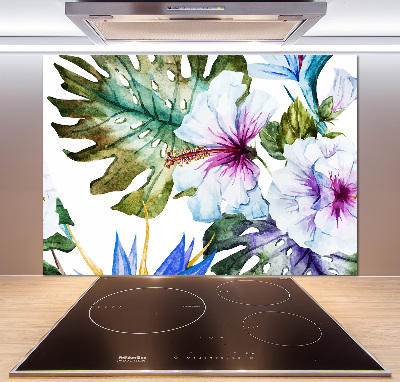 Kitchen splashback Hawaiian flowers