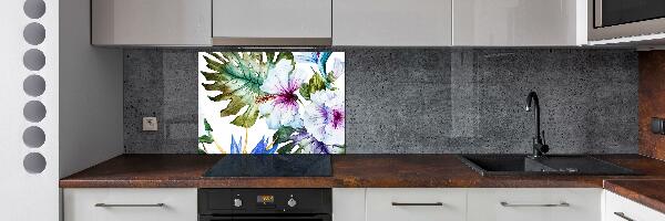 Kitchen splashback Hawaiian flowers