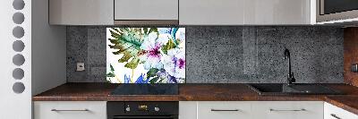 Kitchen splashback Hawaiian flowers