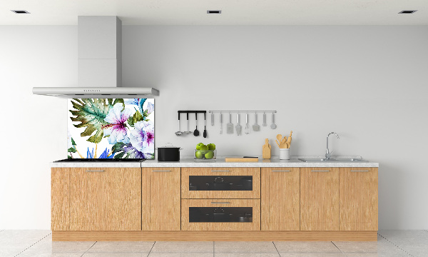 Kitchen splashback Hawaiian flowers