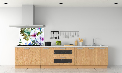 Kitchen splashback Hawaiian flowers