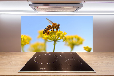 Cooker splashback Bee on a flower