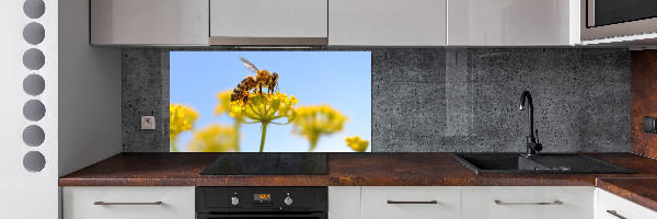 Cooker splashback Bee on a flower