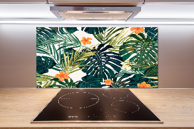 Kitchen splashback Tropical leaves