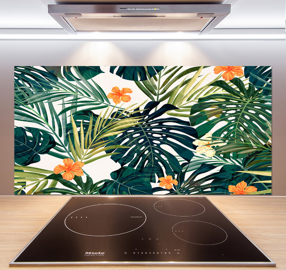 Kitchen splashback Tropical leaves