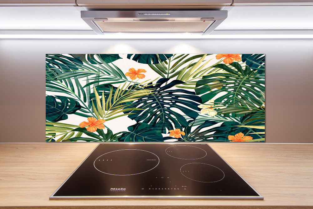 Kitchen splashback Tropical leaves